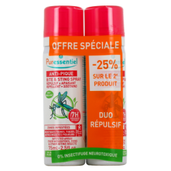 SPRAY ANTI PIQUE REPULSIF APAISANT 7H BIO LOT DE 2 X  75ML PURESSENTIEL