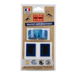 CINQ SUR CINQ BRACELET ANTI MOUSTIQUES BLEU + 2 RECHARGES
