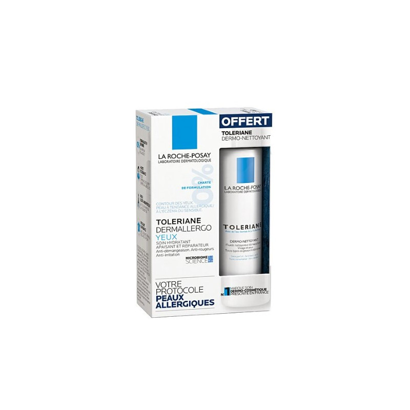 TOLERIANE DERMALLERGO SOIN YEUX 20ML + DERMO NETTOYANT 50ML OFFERT LA ROCHE POSAY