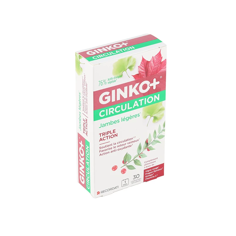 GINKO+ CIRCULATION 30 COMPRIMES RECORDATI GINKO+ CIRCULATION 30 COMPRIMES RECORDATI
