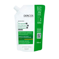 DERCOS DS SHAMPOOING ANTI PELLICULAIRE DS CHEVEUX SECS ECO RECHARGE 500ML VICHY