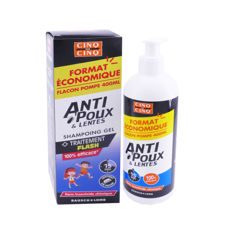 CINQ SUR CINQ SHAMPOOING GEL ANTI POUX & LENTES 400ML
