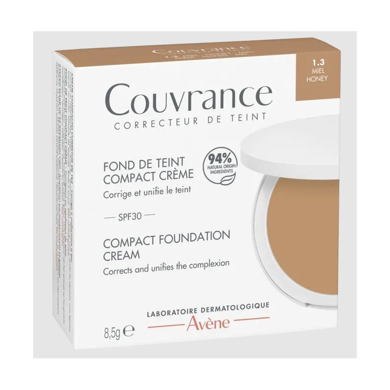 COUVRANCE FOND DE TEINT COMPACT CREME 1.3 MIEL SPF30 8.5G AVENE