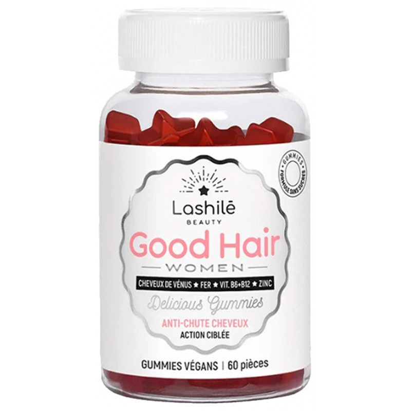 GOOD HAIR WOMEN GUMMIES ANTI CHUTE CHEVEUX X60 LASHILÉ GOOD HAIR WOMEN GUMMIES ANTI CHUTE CHEVEUX X60 LASHILÉ