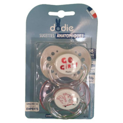 SUCETTES ANATOMIQUES +18 MOIS FILLE avec ANNEAU DODIE
