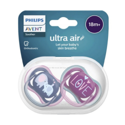 SUCETTES ULTRA AIR COLORIS ROSE 18 mois + AVENT
