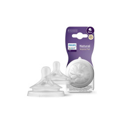 NATURAL RESPONSE TETINES LIQUIDES EPAISSIS DEBIT 6 SILICONE X2 - 6 MOIS+ AVENT