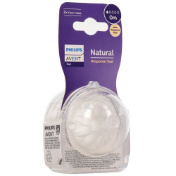 NATURAL RESPONSE TETINES DEBIT 1 SILICONE X2 - 0 MOIS AVENT