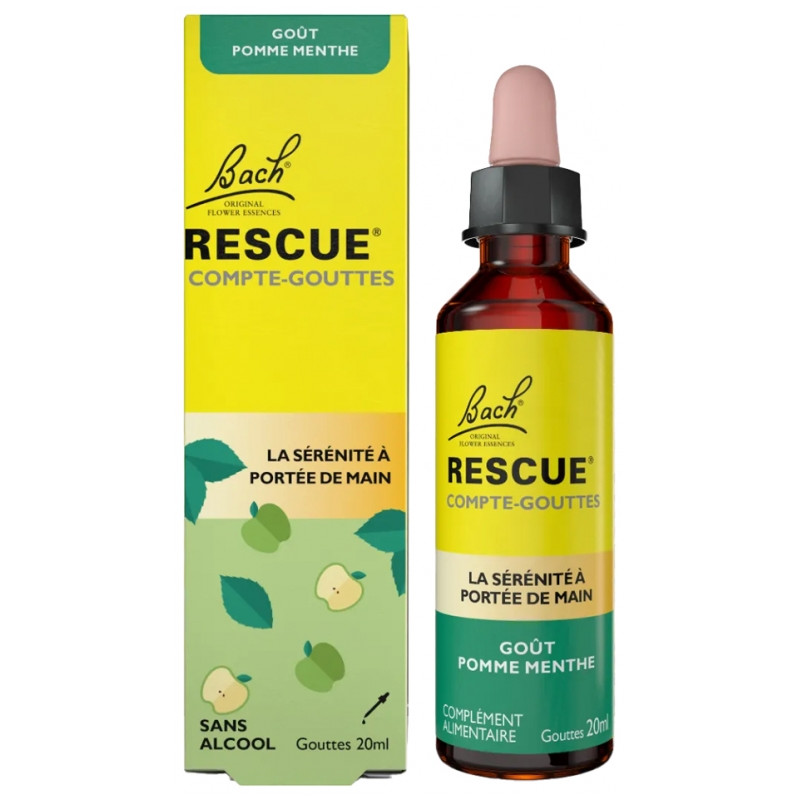 RESCUE POMME MENTHE COMPTE GOUTTES 20ML BACH RESCUE POMME MENTHE COMPTE GOUTTES 20ML BACH