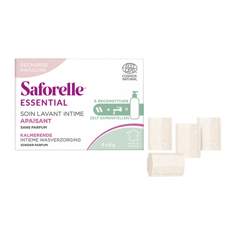 ESSENTIAL SOIN LAVANT INTIME APAISANT RECHARGE 4X6G SAFORELLE ESSENTIAL SOIN LAVANT INTIME APAISANT RECHARGE 4X6G SAFORELLE