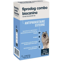 PIPETTES FIPRODOG COMBO 134MG MOYENS CHIENS 10-20KG ANTIPARASITAIRE EXTERNE BIOCANINA