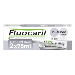 DENTIFRICE BI FLUORE BLANCHEUR 145 mg  LOT DE 2 X 75ML FLUOCARIL