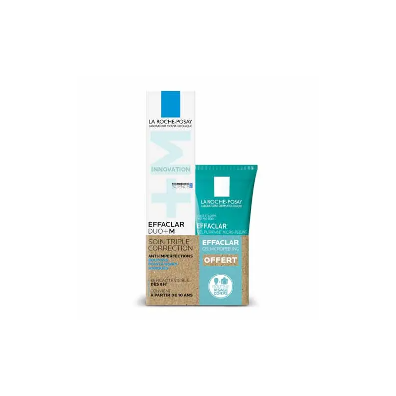 EFFACLAR DUO + M SOIN TRIPLE CORRECTION ANTI-IMPERFECTIONS 40ML + GEL MICROPEELING OFFERT LA ROCHE POSAY EFFACLAR DUO + M SOIN TRIPLE CORRECTION ANTI-IMPERFECTIONS 40ML + GEL MICROPEELING OFFERT LA ROCHE POSAY