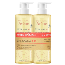 XERACALM A.D HUILE LAVANTE RELIPIDANTE LOT DE 2X400ML AVENE
