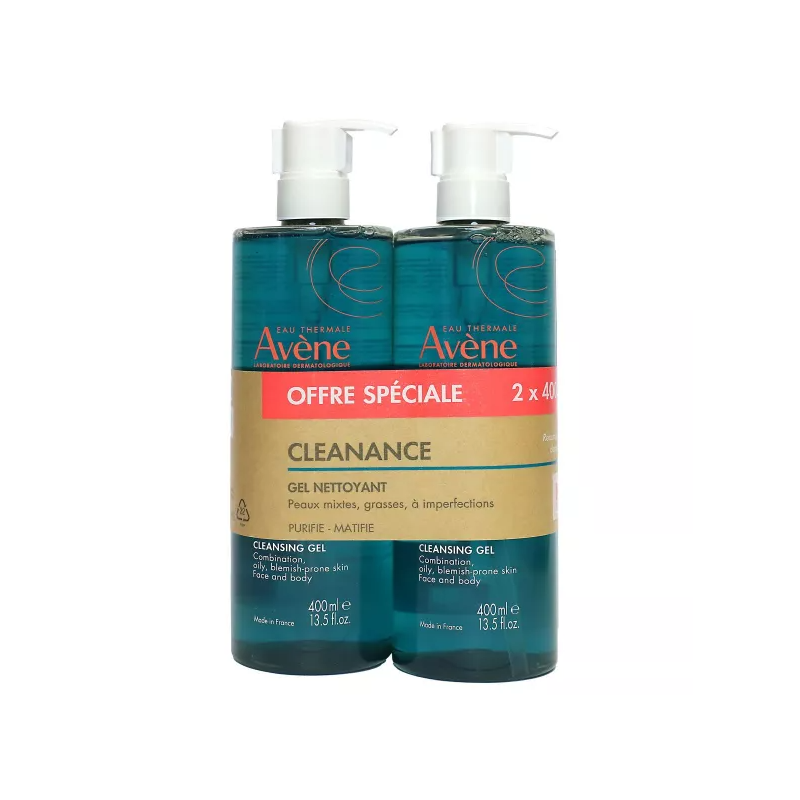 CLEANANCE GEL NETTOYANT VISAGE CORPS LOT 2X400ML AVENE CLEANANCE GEL NETTOYANT VISAGE CORPS LOT 2X400ML AVENE
