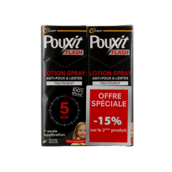 LOTION SPRAY FLASH ANTI POUX et LENTES LOT 2X150ML POUXIT