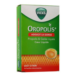 OROPOLIS GORGE COEUR LIQUIDE PROPOLIS GELÉE ROYALE CITRON 16 PASTILLES VICKS