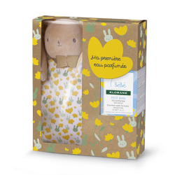 COFFRET PETIT BRIN MA 1ere EAU PARFUMÉE 50ML + DOUDOU LAPIN VERT KLORANE BEBE