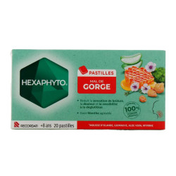 HEXAPHYTO PASTILLES MAL DE GORGE X20 RECORDATI