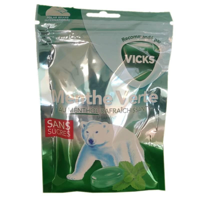 BONBONS MENTHE VERTE SANS SUCRES 72g VICKS