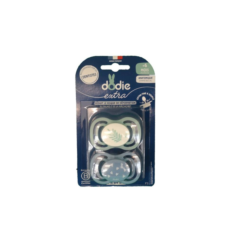 SUCETTES ANATOMIQUES EXTRA + 6 mois X2 DODIE SUCETTES ANATOMIQUES EXTRA + 6 mois X2 DODIE