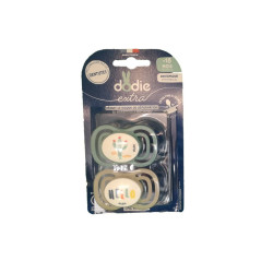 SUCETTES ANATOMIQUES EXTRA + 18 mois VERT/BEIGE X2 DODIE