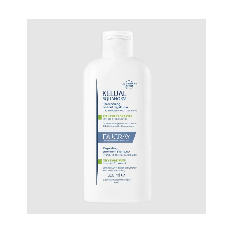 KELUAL SQUANORM SHAMPOOING TRAITANT REGULATEUR PELLICULES GRASSES 200ML DUCRAY