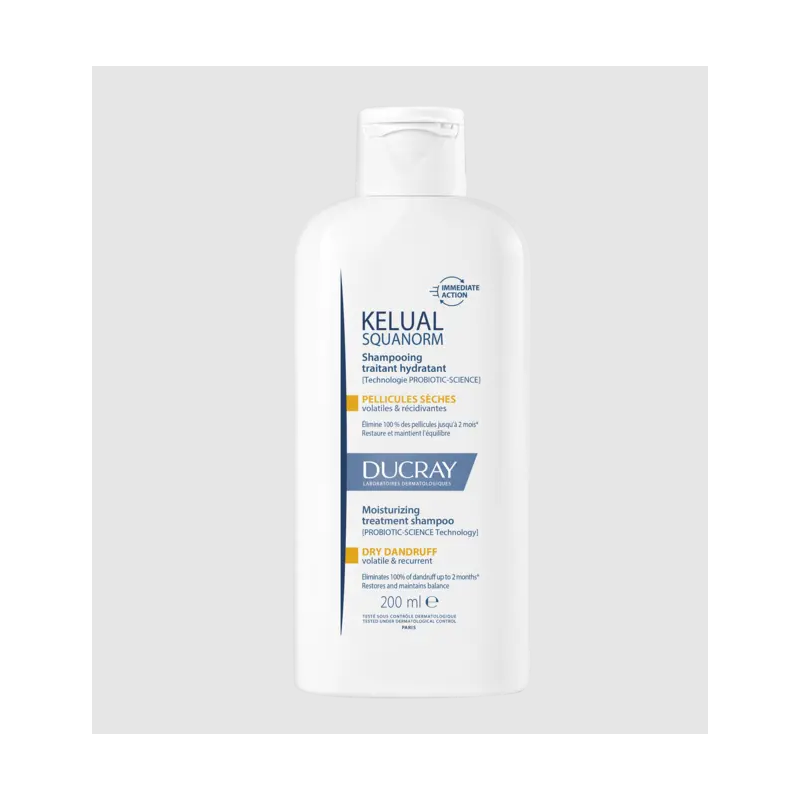 KELUAL SQUANORM SHAMPOOING TRAITANT HYDRATANT PELLICULES SECHES 200ML DUCRAY