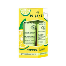 DUO SWEET LEMON CREME MAINS & ONGLES 30ML + STICK LEVRES HYDRATANT 4G NUXE
