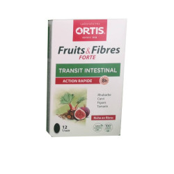 FRUITS & FIBRES FORTE TRANSIT INTESTINAL 12 GELULES ORTIS