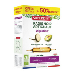 RADIS NOIR ARTICHAUT BIO 30 AMPOULES SUPER DIET