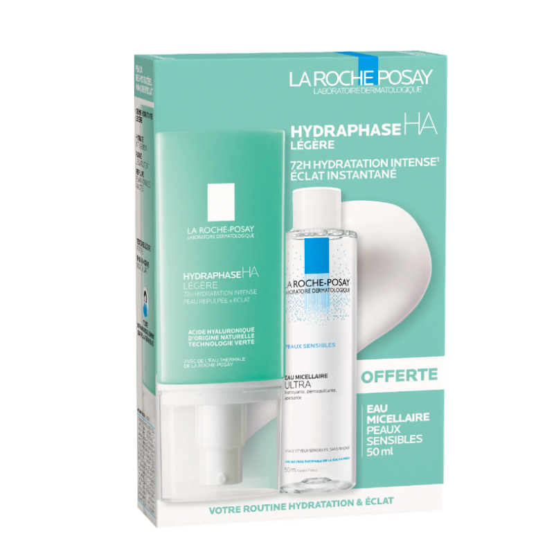 DUO HYDRAPHASE HA LEGERE 72h 50ML + EAU MICELLAIRE 50ML LA ROCHE POSAY