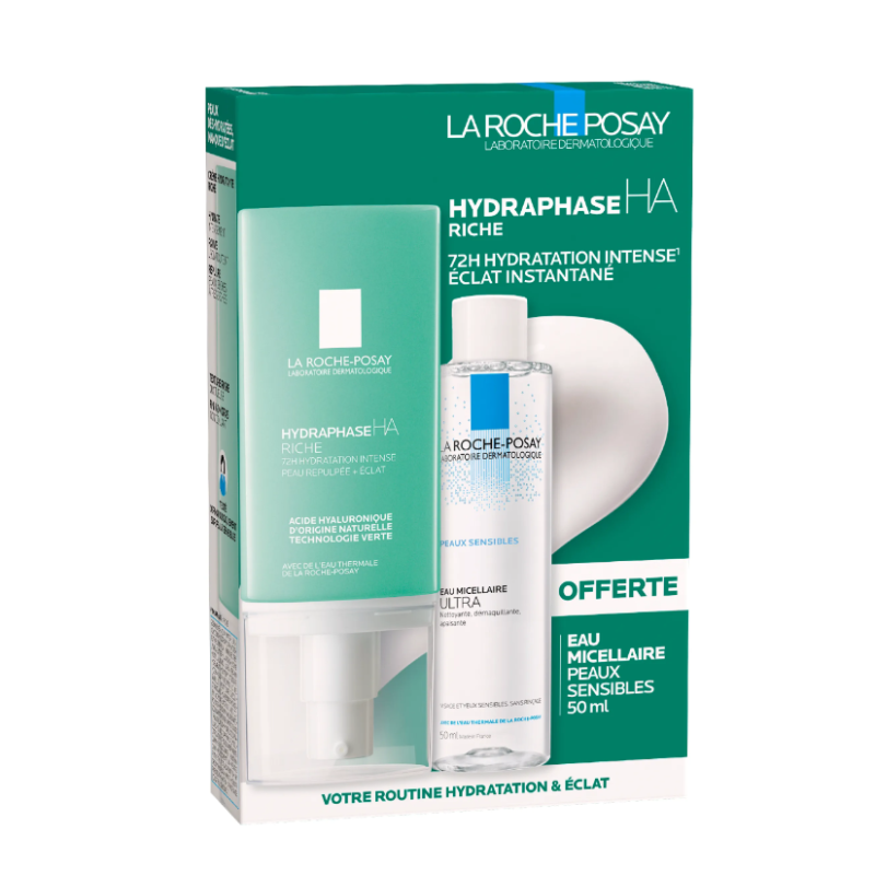 DUO HYDRAPHASE HA RICHE 72h 50ML + EAU MICELLAIRE 50ML LA ROCHE POSAY