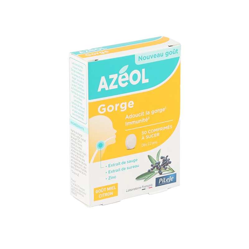 AZEOL GORGE MIEL CITRON 30 COMPRIMES A SUCER PILEJE