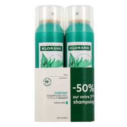SHAMPOOING SEC PURIFIANT A L'ORTIE  LOT DE 2 X 150ML KLORANE