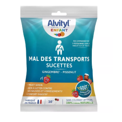 ALVITYL MAL DES TRANSPORTS 10 SUCETTES GINGEMBRE PISSENLIT URGO