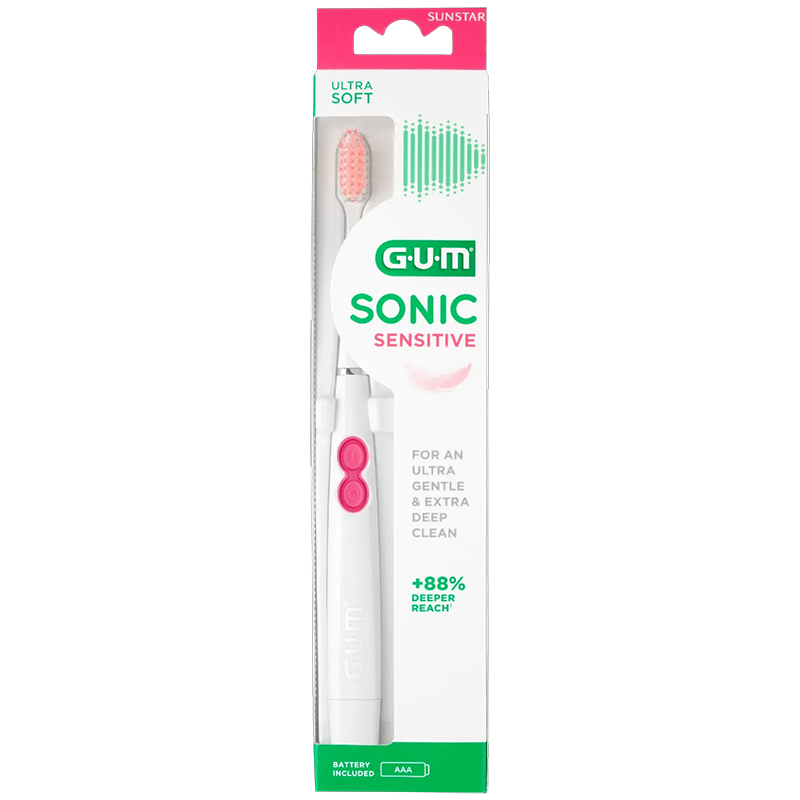 SONIC SENSITIVE BROSSE A DENTS ELECTRIQUE SOUPLE COLORIS BLANCHE GUM SONIC SENSITIVE BROSSE A DENTS ELECTRIQUE SOUPLE COLORIS BLANCHE GUM