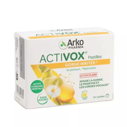 ACTIVOX GORGE IRRITÉE MIEL CITRON 24 PASTILLES ARKOPHARMA