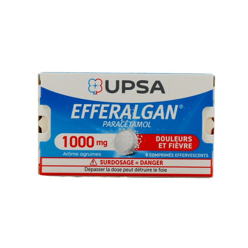 EFFERALGAN 1000MG AGRUMES 8 COMPRIMES EFFERVESCENTS UPSA