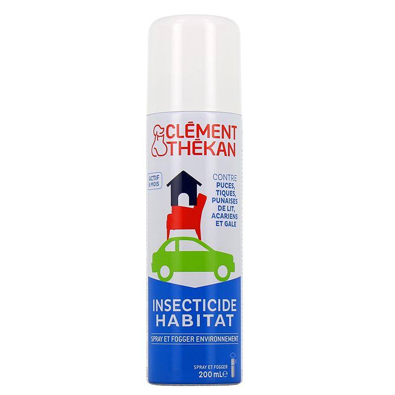 INSECTICIDE HABITAT PUCES TIQUES PUNAISES DE LIT ACARIENS GALE 200ML CLEMENT THEKAN