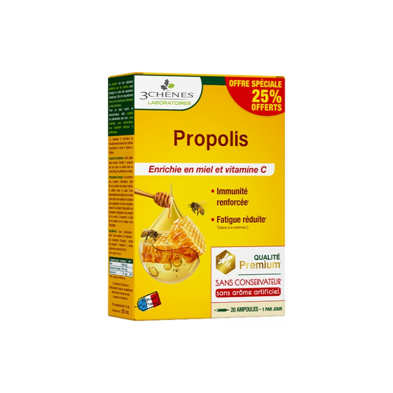 PROPOLIS 20 AMPOULES 3CHENES PROPOLIS 20 AMPOULES 3CHENES
