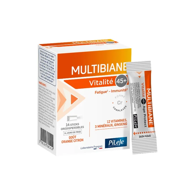 MULTIBIANE VITALITE 45+ 14 STICKS PILEJE
