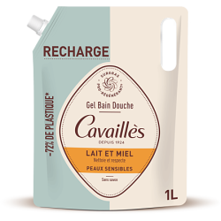 RECHARGE GEL BAIN DOUCHE LAIT et MIEL 1L ROGE CAVAILLES