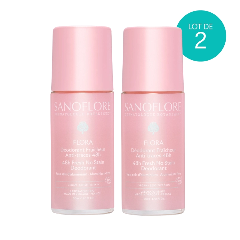 DEODORANT FLORA ROLL ON RECHARGEABLE LOT 2X50ML SANOFLORE