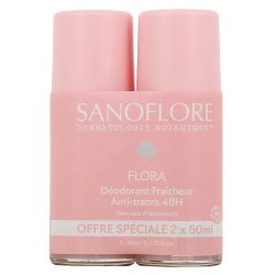 DEODORANT FLORA ROLL ON RECHARGEABLE LOT 2X50ML SANOFLORE