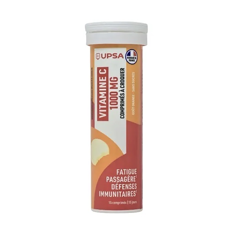 VITAMINE C 1000MG 15 COMPRIMÉS à CROQUER UPSA VITAMINE C 1000MG 15 COMPRIMÉS à CROQUER UPSA
