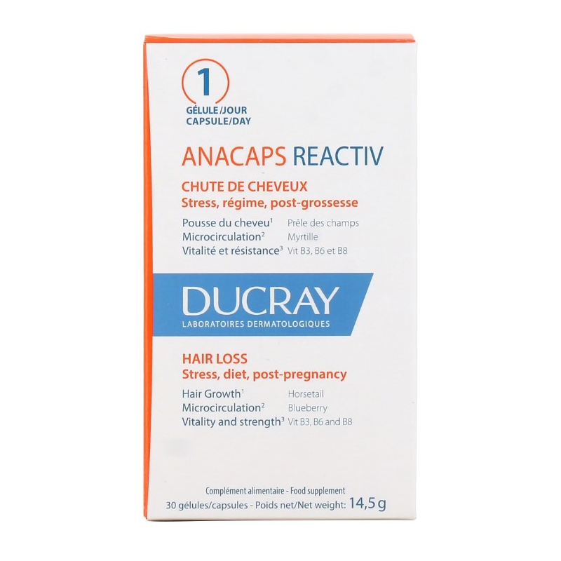 ANACAPS REACTIV CHUTE DE CHEVEUX 30 GELULES DUCRAY ANACAPS REACTIV CHUTE DE CHEVEUX 30 GELULES DUCRAY