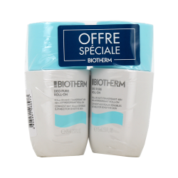DEO PURE ANTI TRANSPIRANT ROLL ON LOT 2X75ML BIOTHERM﻿