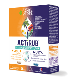 ACTIRUB COUP DE FROID 24H JOUR NUIT 15 COMPRIMES SANTE VERTE