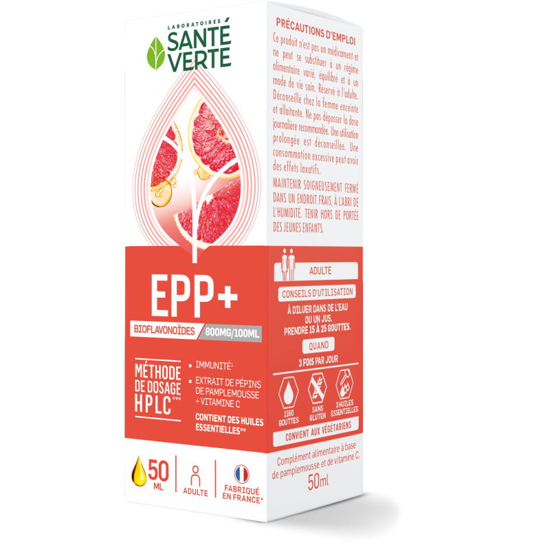 EXTRAIT DE PEPINS DE PAMPLEMOUSSE EPP800 50ML SANTE VERTE EXTRAIT DE PEPINS DE PAMPLEMOUSSE EPP800 50ML SANTE VERTE